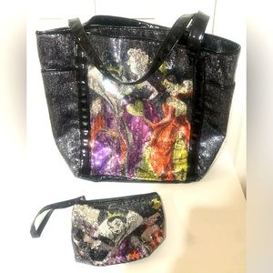 Vintage Disney Store Sequin Designer Villains Purse Bag Wristlet Set Maleficent